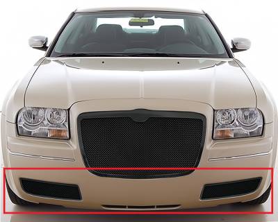 APS - APS Wire Mesh Bumper Grille Black for 05-10 Chrysler 300 GR18GFF36H