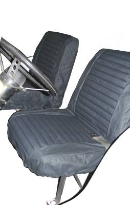 Bestop - Bestop 29225-15 Black Denim Vinyl Front Seat Cover Set for 76-80 Jeep CJ5/CJ7