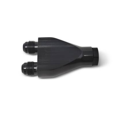 Russell - Russell 644143 3/8" EFI SAE Q.D. Female To 6AN Male Dual Y Block w/Black Finish