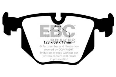 EBC Brakes - EBC Brakes DP2871 Greenstuff 2000 Series Sport Rear Brake Pads for BMW