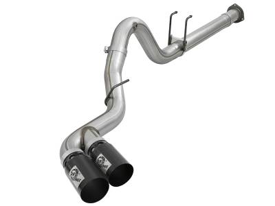 aFe Power - aFe 49-43102-B 4" DPF-Back Exhaust System w/Dual Black Tip for F250/F350 SD 6.7L