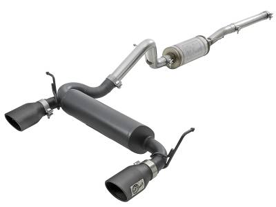 aFe Power - aFe 49-48062-B Rebel 2.5" Cat-Back Stainless Steel Exhaust for Jeep 3.6 3.8