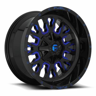 Fuel 1PC - Fuel Off Road D645 STROKE 20x10 5x5.5 5x150 -18mm Black/Blue Tint D64520007047
