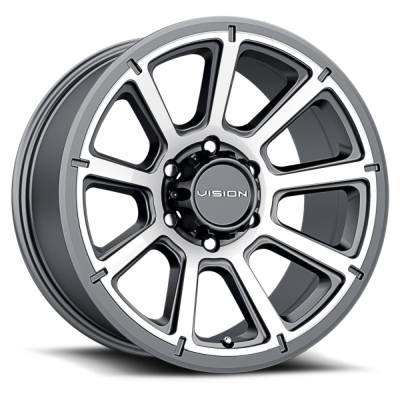 Vision Wheel - Vision Wheels 353 Turbine 18x9 6x135 18mm Machined & Gray Matte 353-8936GMMF18