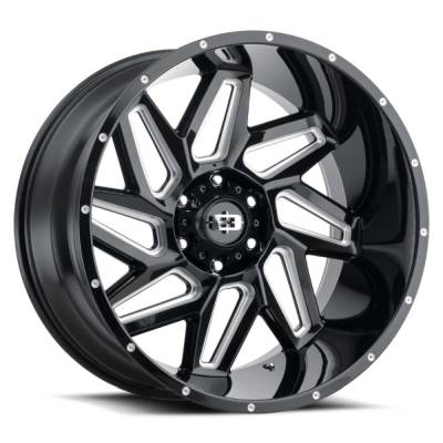 Vision Wheel - Vision Wheels 361 Spyder 22x12 5x5.5 -51mm Black/Machined 361-22285GBMS-51