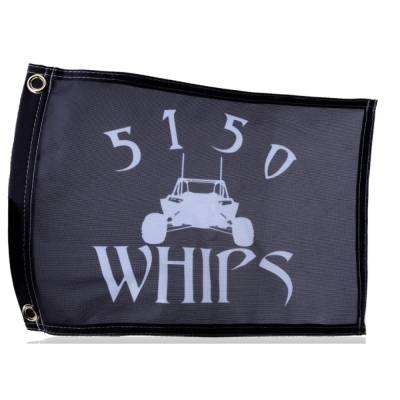 5150 Whips - 5150 Whips Heavy Duty 5150 Logo Safety Flag 10"x15" Black