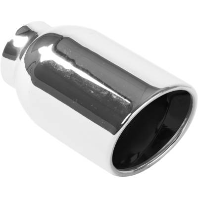 MagnaFlow Exhaust Products - MagnaFlow 35164 Stainless Tip Round Angle 4.00 x 8.25 2.25" ID