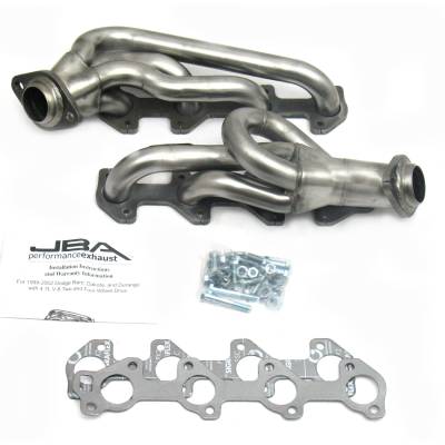 JBA Racing Headers - JBA 1949S 1.5" Shorty Stainless Headers Raw for 04-07 Dodge Dakota 4.7L