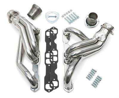 Hedman Hedders - Hedman 69026 SILVER MID-LENGTH 1.75" HEADERS for 67-87 C10 TRUCKS w/283-400