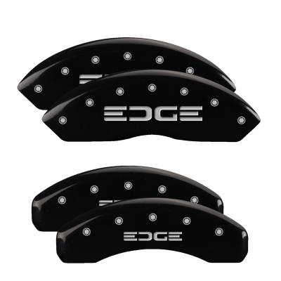 MGP Caliper Covers - MGP Caliper Covers 10119SEDGBK Front/Rear Gloss Black for 11-14 Ford Edge
