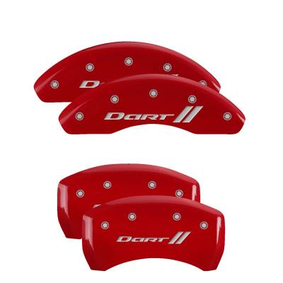 MGP Caliper Covers - MGP Caliper Covers 12199SDRTRD Front/Rear 4pc Red for Dodge Dart