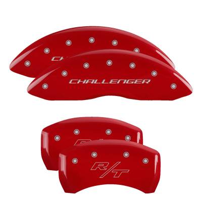 MGP Caliper Covers - MGP Caliper Covers 12162SCBRRD F/R 4pc Red for Dodge Challenger