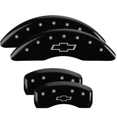 MGP Caliper Covers - MGP Caliper Covers 14214SBOWBK F/R Gloss Black Bow for 09-17 Chevrolet Traverse