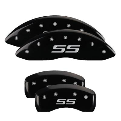 MGP Caliper Covers - MGP Caliper Covers 14217SSS4BK F/R Gloss Blck for 06-09 Chevy Monte Carlo Impala