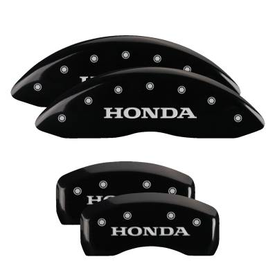 MGP Caliper Covers - MGP Caliper Covers 20213SHONBK Front/Rear 4pc Gloss Black Honda Pilot