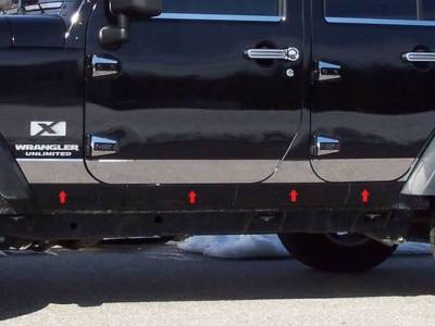 Quality Automotive Accessories - QAA TH47086 Stainless Rocker Panel Trim 10pc for 07-18 Jeep Wrangler JK
