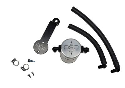 J&L Oil Separator Co - J&L Oil Separator 3.0 Driver Side Mounted Oil Separator Silver 3104D-C