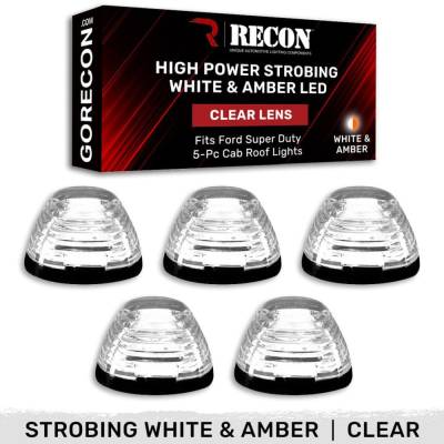 Recon - Recon 264143CLS LED Cab Roof Light Kit Clear/White/Amber 99-16 Super Duty