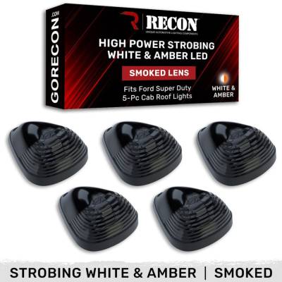 Recon - Recon 264143BKS LED Cab Roof Light Kit Smoked/White/Amber 99-16 Super Duty