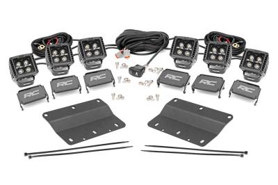 Rough Country Suspension Systems - Rough Country 51088 2" Triple LED Pod Fog Light Kit-Spot for 21-25 Ford Bronco