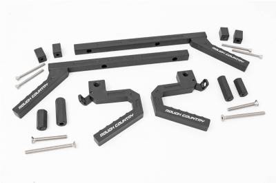 Rough Country Suspension Systems - Rough Country Front/Rear Aluminum Grab Handles Black for Jeep Wrangler JK 6509