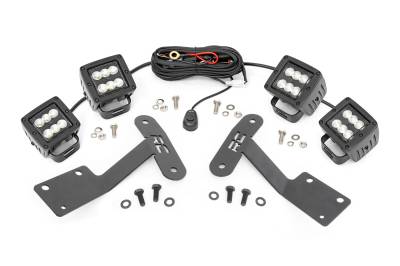 Rough Country Suspension Systems - Rough Country A-Pillar 2" LED Ditch Light Kit-Flood for 14-21 Tundra 70836