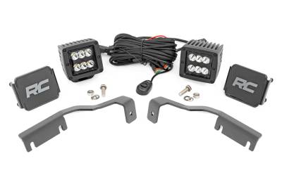 Rough Country Suspension Systems - Rough Country 71064 A-Pillar 2" LED Ditch Light Kit-Spot for 22-26 Frontier