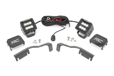 Rough Country Suspension Systems - Rough Country 71065 A-Pillar 2" LED Ditch Light Kit-Flood for 22-26 Frontier