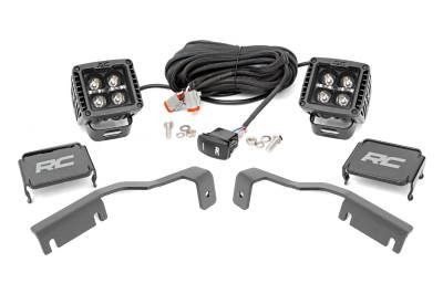 Rough Country Suspension Systems - Rough Country 71067 A-Pillar 2" LED Ditch Light Kit-Spot for 22-26 Frontier