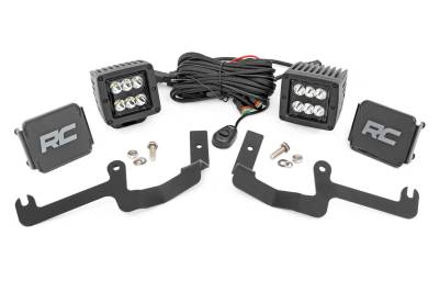 Rough Country Suspension Systems - Rough Country 70841 A-Pillar 2" LED Ditch Light Kit-Spot 19-26 Silverado 1500