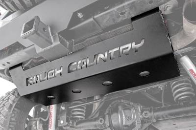 Rough Country Suspension Systems - Rough Country 779 Muffler Skid Plate Black for 07-18 Jeep Wrangler JK