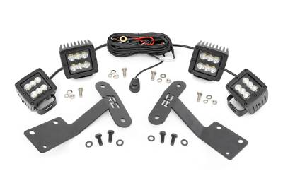 Rough Country Suspension Systems - Rough Country A-Pillar 2" LED Ditch Light Kit-Flood for 14-21 Tundra 70866