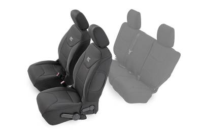 Rough Country Suspension Systems - Rough Country 91004F Front Seat Covers Black for 13-18 Jeep JK 4DR
