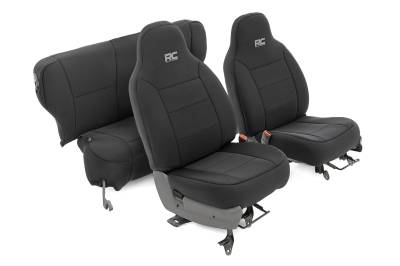 Rough Country Suspension Systems - Rough Country Front/Rear Seat Covers Black for 84-96 Cherokee XJ 91021A