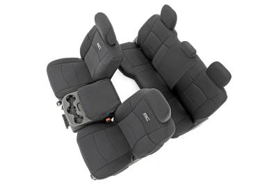 Rough Country Suspension Systems - Rough Country Front/Rear Seat Covers Black for 19-24 Ram 2500/3500 Crew 91044