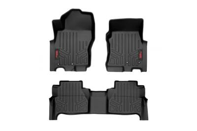 Rough Country Suspension Systems - Rough Country Front/Rear Floor Liners Black for 22-24 Frontier Crew M-80515