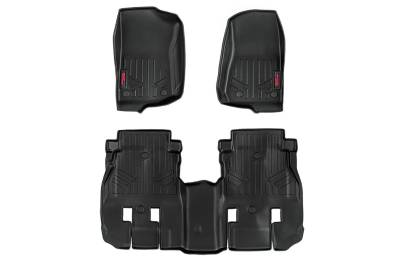 Rough Country Suspension Systems - Rough Country Front/Rear Floor Liners Black for Jeep Wrangler JL 4DR M-60112