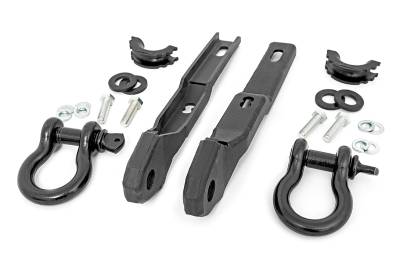 Rough Country Suspension Systems - Rough Country Front Tow Hook/D-Ring Kit Black for 17-24 Nissan Titan RS160
