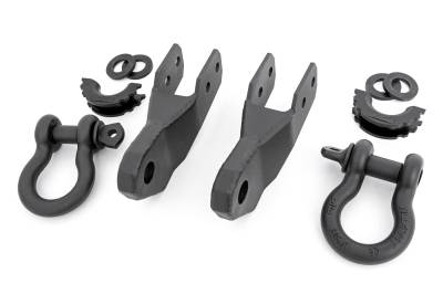 Rough Country Suspension Systems - Rough Country Front Tow Hook/D-Ring Kit Black 15-22 Colorado RS167