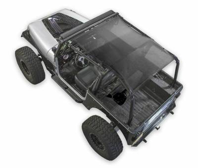 SpiderWebShade - SpiderWebShade Mesh Bikini Top Black for Jeep YJ SWS-SHDTOP-01-YJ-BLK