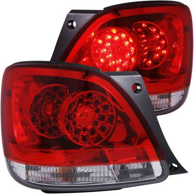 Anzo USA - Anzo 321101 Chrome LED Red/Clear Taillights Lens for 98-05 Lexus GS300 GS400