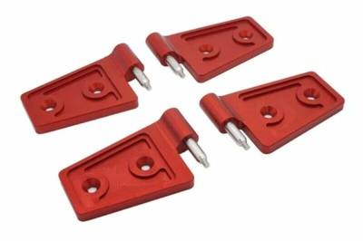 Royal Hooks - Royal Hooks Billet Aluminum Door Hinges Red for Jeep Wrangler JK RHO-12012-RD
