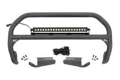 Rough Country Suspension Systems - Rough Country 51101 Black Front Bumper Nudge Bar w/LED for 21-25 Ford Bronco