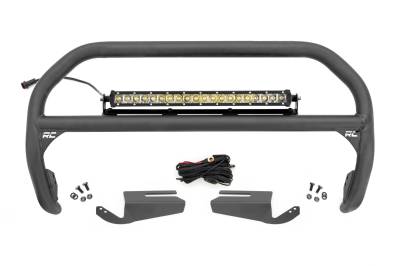 Rough Country Suspension Systems - Rough Country 51103 Black Front Bumper Nudge Bar w/LED for 21-25 Ford Bronco