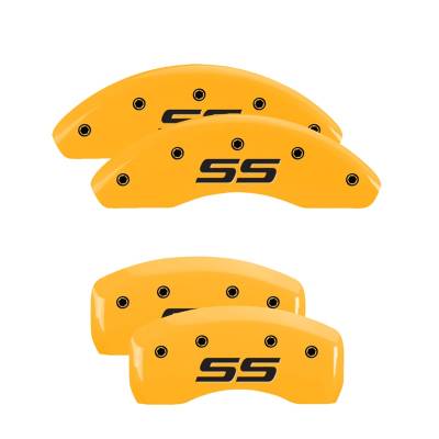 MGP Caliper Covers - MGP Caliper 14050SSS4YL F/R 4pc Engraved MGP Yellow for 00-05 Impala Monte Carlo