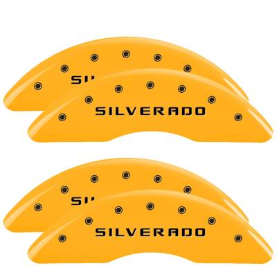 MGP Caliper Covers - MGP Caliper 14173SSILYL F/R 4pc Silverado Yellow for 11-19 Silverado 2500/3500