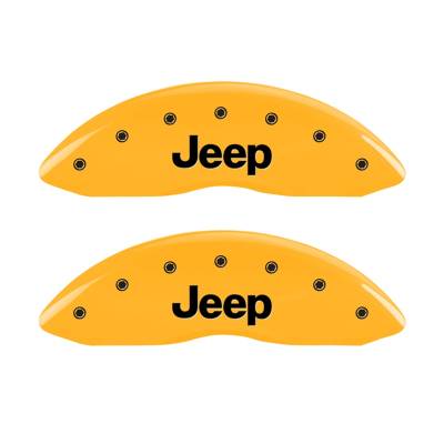 MGP Caliper Covers - MGP Caliper Covers 42011FJEPYL Front Yellow/Black for 08-17 Jeep Patriot/Compass