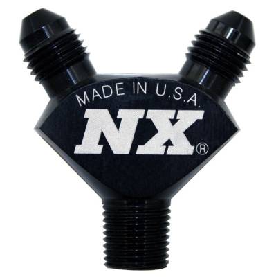 Nitrous Express - Nitrous Express 16378 1/8NPT x 3AN x 3AN Billet PURE-FLO Y FITTING BLACK