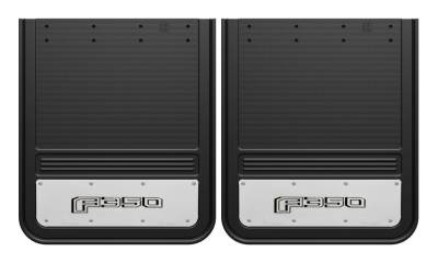 Gatorback - Gatorback 21"x24" Rear Dually Black Mud Flaps F350 Logo GA2124F350-2