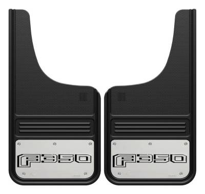 Gatorback - Gatorback 12"x23" Cut-Style Black Mud Flaps F350 Logo GA1223CUTF350-2